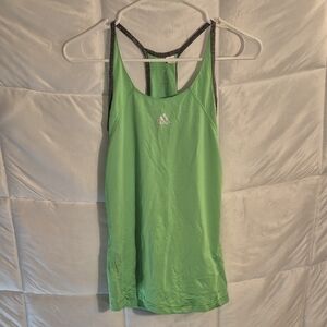 Adidas T Back Racerback Green Workout Tank size S
